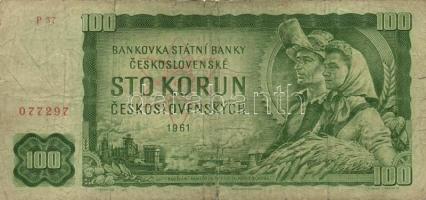 Csehszlovákia 1961. 100K (19x) T:III
Czechoslovakia 1961. 100 Korun (19x) C:F