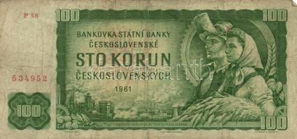 Csehszlovákia 1961. 100K (19x) T:III
Czechoslovakia 1961. 100 Korun (19x) C:F