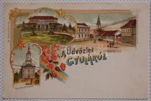 GYULA képeslap gyűjtemény, 144 db legnagyobbrészt háború előtti városképes lap lithokkal, rengeteg r...