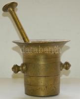 Régi réz mozsár törővel 21cm magas