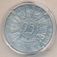 Ausztria 1961. 25Sch Ag "40 éves Burgenland" T:2 Tanúsítvánnyal Austria 1961. 25 Schilling Ag "40th Anniversary Burgenland" C:XF with certificate