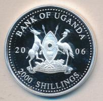 Uganda 2006. 2000Sh Ag "Futball hírességei - Albert Flórián" T:PP Hungarika!Tanúsítvánnyal Uganda 2006. 2000 Shilling Ag "Hall of Fame of football-Albert Flórián" C:PP with certificate