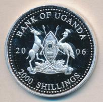 Uganda 2006. 2000Sh Ag "Futball hírességei - Zinedine Zidane" T:PP Tanúsítvánnyal Uganda 2006. 2000 Shilling Ag "Hall of Fame of football-Zinedine Zidane" C:PP with certificate