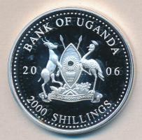 Uganda 2006. 2000Sh Ag "Futball hírességei - Franco Baresi" T:PP Tanúsítvánnyal Uganda 2006. 2000 Shilling Ag "Hall of Fame of football-Franco Baresi" C:PP with certificate