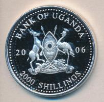 Uganda 2006. 2000Sh Ag "Futball hírességei - Roberto Carlos" T:PP Tanúsítvánnyal Uganda 2006. 2000 Shilling Ag "Hall of Fame of football-Roberto Carlos" C:PP with certificate