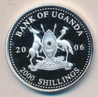 Uganda 2006. 2000Sh Ag "Futball hírességei - Ruud Gullit" T:PP Tanúsítvánnyal Uganda 2006. 2000 Shilling Ag "Hall of Fame of football-Ruud Gullit" C:PP with certificate