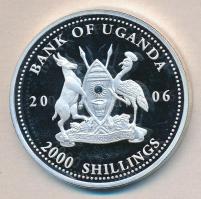 Uganda 2006. 2000Sh Ag "Futball hírességei - Puskás Ferenc" T:PP HUNGARIKA / Uganda 2006. 2000 Shilling Ag "Hall of Fame of football-Hungary 1950" C:PP