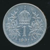 Ausztria 1901. 1K Ag T:2- Austria 1901. 1 Corona ag C:VF