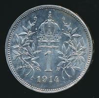 Ausztria 1914. 1K Ag T:2 Austria 1914. 1 Corona ag C:XF