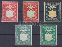 1934 Miskolczi Dalárda Egyesület jubileumára  levélzáró sor (5 db)