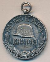 1918. Magyar Háborús Emlékérem kardokkal,sisakkal "Pro Deo et Patria" ezüstözött Br kitünt...