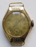 cca 1930 Tellus aranyozott, sorszámozott másodpercmutatós női karóra. Javításra szorul / Tellus, numbered gold plated women`s watch (needs repair)