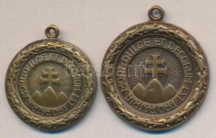 ~1930. "Középfokú Iskolák Sportköreinek Orsz. Szöv. Versenydíja" 2db Br díjérem (30mm/35mm) T:2