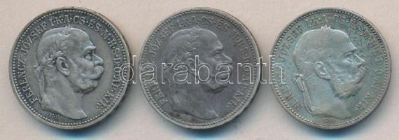 1893. 1K Ag + 1914. 1K Ag + 1915. 1K Ag T:2,2- patina