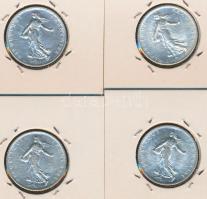 Franciaország 1913/14/15/16. 1Fr Ag (4x) mindegyik fóliatokban T:1,1-,2
France 1913/14/15/16. 1 Fran...