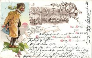 Graz Kleinoscheg´s winebar litho (cut)