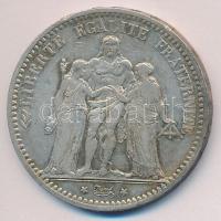 Franciaország 1873A. 5Fr Ag Herkules csoport T:2-
France 1873A. 5 Francs Ag "Hercules Group&quo...