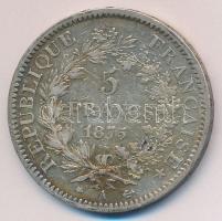 Franciaország 1875A. 5Fr Ag Herkules csoport T:2-/3 France 1875A. 5 Francs Ag "Hercules Group" C:VF/F