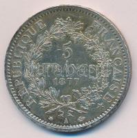 Franciaország 1877A. 5Fr Ag Herkules csoport T:2 ph. France 1877A. 5 Francs Ag "Hercules Group" C:XF edge error
