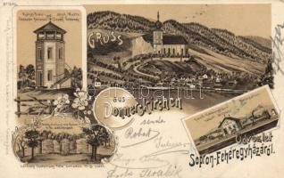 Sopron-Fehéregyháza with railway station litho