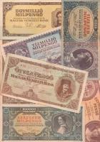 1920-46. 43db papírpénz a korona pengő korszakból,közte V.H. pengők és adópengők is T:II,II-,III