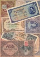 1920-46. 43db papírpénz a korona pengő korszakból,közte V.H. pengők és adópengők is T:II,II-,III