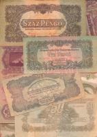 1920-46. 43db papírpénz a korona pengő korszakból,közte V.H. pengők és adópengők is T:II,II-,III