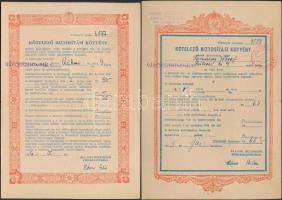 1955-57. 3db Biztosítási kötvény, kettő Rákosi-címerrel, egy pedig Kossuth-címerrel