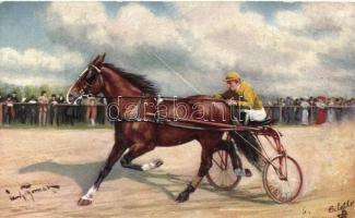 Jockey, Raphael Tuck Oilette serie Trabrennen s: Paul Thomas