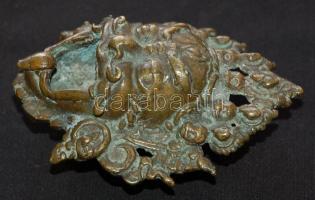 Ördögfejes bronz hamuzó 10x8cm