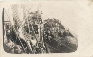 On the board of a K.u.K. wasrship, original photo