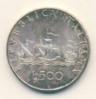 Olaszország 1967R. 500L Ag "Kolumbusz hajója" T:2 patina Italy 1967R 500 Lire Ag "Columbus´ships" C:XF patina