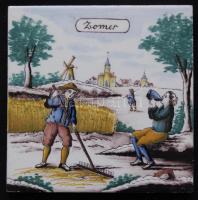 Egyedi égetett holland csempe Nyári képpel 15x15cm