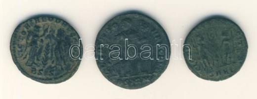 Római Császárság 3db kisbronz T:2,2-