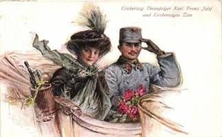 Charles IV and Zita in automobile s: Kuderna