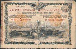 1888. "Magyarországi Jószív Egyesület" sorsjegye 2Ft-ról magyar és német nyelven