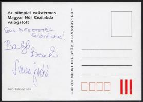 Magyar kézilabda válogatott 2 tagja által aláírt képeslap: Balogh Beatrix, Simics Judit