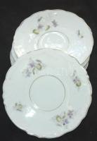 XIX. sz vége kézzel festett hiányos porcelán teáskészlet. 2 kiöntő kissé sérült