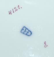 XIX. sz vége Alt-Wien festett, aranyozott, hibátlan porcelán tányérok. 4+4 darabos készlet / Set of ...