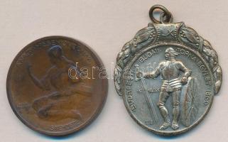 Berán Lajos: "B.T.E. Kinizsy" díjérem + 1925. "Jókai Mór" Br emlékérem T:2-,3