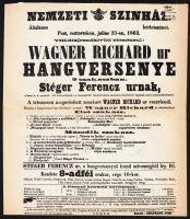 1863-1873 Nemzeti Színház 5 db Wagner előadás kisméretű plakátja 20x21 cm