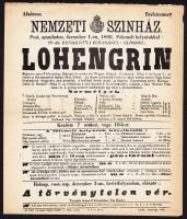 1863-1873 Nemzeti Színház 5 db Wagner előadás kisméretű plakátja 20x21 cm