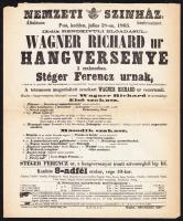 1863-1873 Nemzeti Színház 5 db Wagner előadás kisméretű plakátja 20x21 cm