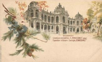 Budapest Ezredéves Országos Kiállítás Reneszánsz-udvar litho 2 kr Ga. s: Cserna (kis szakadás / small tear)