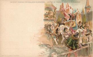 Munkács marching in of Ferenc Rákóczi litho 2 kr Ga. s: Kimnach