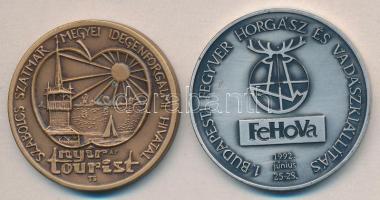 1992. "FEHOVA" kiállítás fém emlékérem + DN Csaroda-Szabolcs Szatmár Megyei Idegenforgalmi Hivatal Br emlékérem 40mm T:2