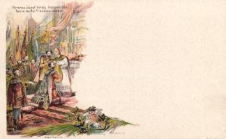 The crowning of Franz Joseph litho 2 kr Ga. s: Cserna