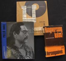 11db zenei témájú könyv: Oratóriumok könyve, Évezredek hangszerei, Hangverseny Kalauz, Muzsikáló Zenetörténet, stb.