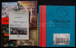10db könyv, benne budapesti fürdők, strandok törzslapjával, már megszűnt vállalati strandok leírásával