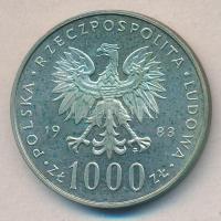 Lengyelország 1983. 1000Zl Ag "II.János Pál pápa látogatása" T:2 Poland 1983. 1000 Zlotych Ag "Visit of Pope John Paul II" C:XF